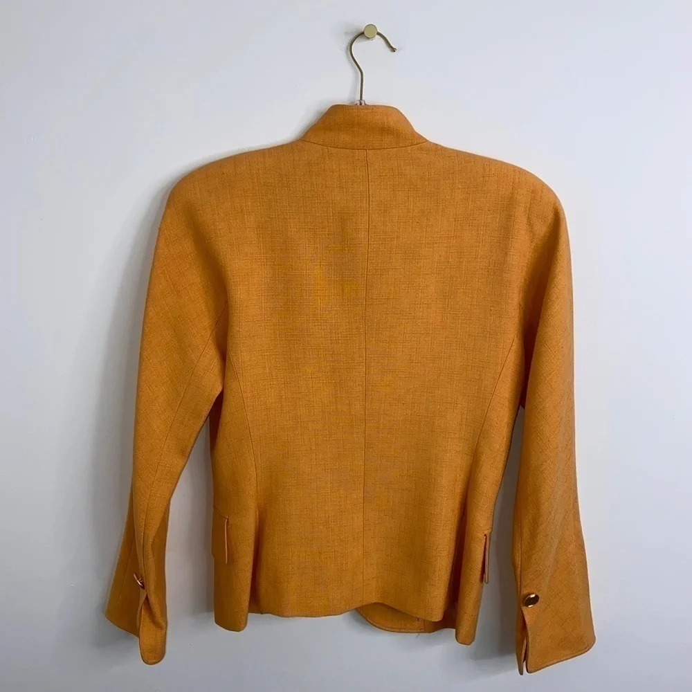 Christian Dior Women’s Jacket Blazer Sz M Orange Collarless Vintage luxury